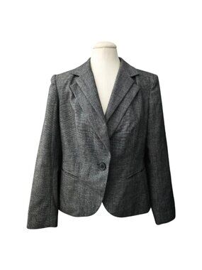 LAFAYETTE 148 New York Wool Blazer Gray Tailored Career Jacket Size 12